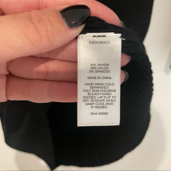 Express 3/4 Sleeve Ribbed Sweater Size S Black - Picture 5 of 6